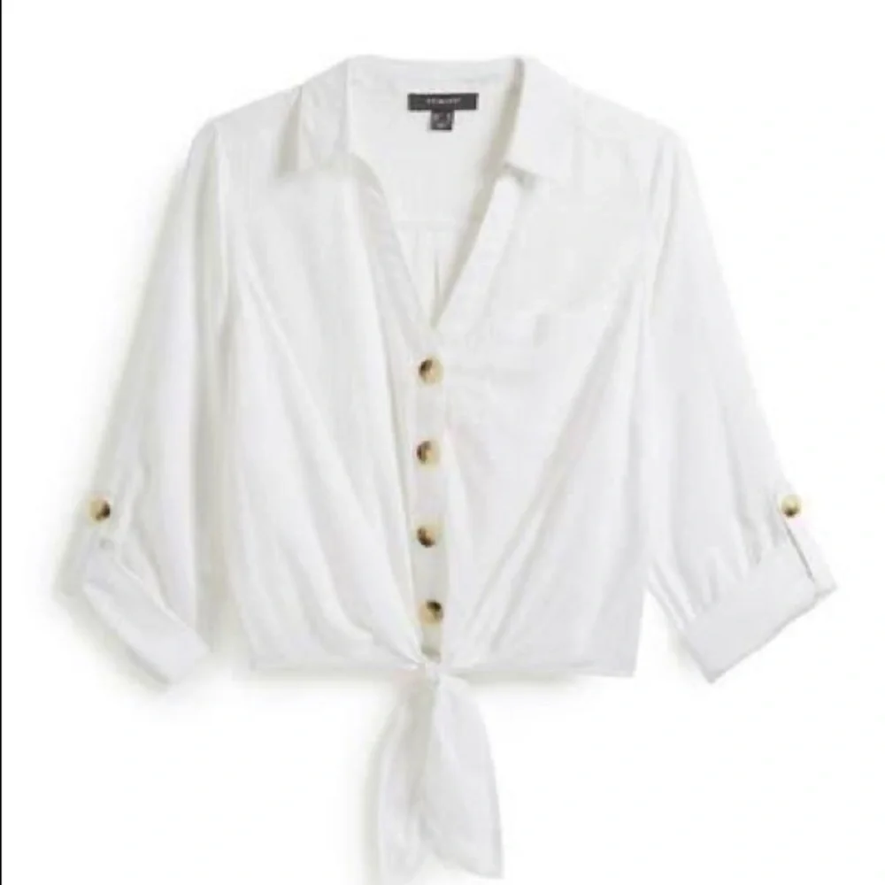 Primark Button Down Tie Shirt - Picture 1 of 4